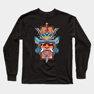 Japanese Oni Samurai Long Sleeve T-Shirt